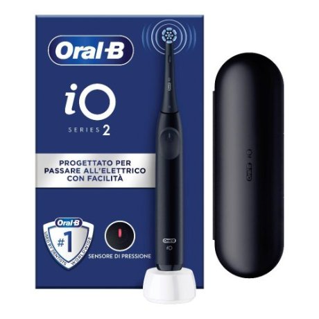 ORALB POWER SPAZZOLINO ELETTRICO IO2 SERIES NIGHT BLACK + TRAVEL CASE - fitfarma.it