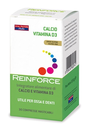 REINFORCE CALCIO + VITAMINA D3 30 COMPRESSE MASTICABILI - fitfarma.it