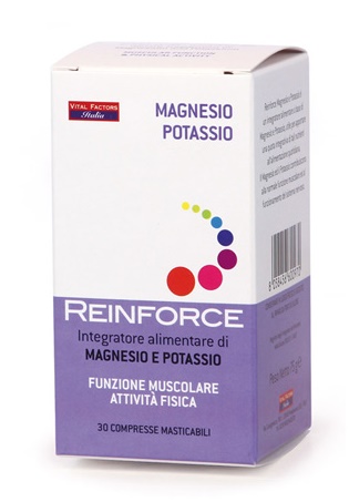 REINFORCE MAGNESIO + POTASSIO 30 COMPRESSE MASTICABILI - fitfarma.it