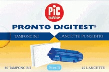 LANCETTE PUNGIDITO PIC DIGITEST GAUGE 28 25 PEZZI + 25 TAMPONCINI ASSORBENTI - fitfarma.it