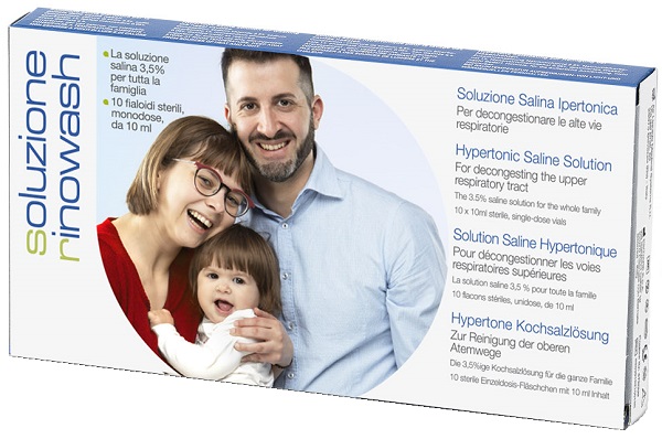 RINOWASH SOLUZIONE SALINA IPERTONICA PER PULIZIA NASO 10 FIALE RICHIUDIBILI X 10 ML - fitfarma.it