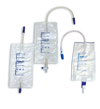 SACCA URINA DA GAMBA SECURDRAIN-VIA'NON STERILE CON VALVOLA A-R E RUBINETTO DI SCARICO TIRA SPINGI CAPACITA' 750 ML LUNGHEZZA TUBO 35 CM 30 PEZZI + 2 LACCI LATTICE PER IL FISSAGGIO - fitfarma.it