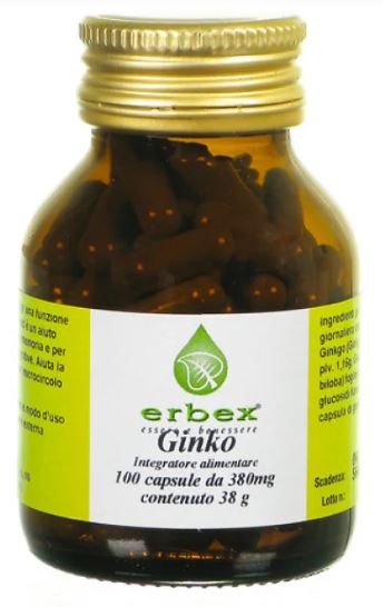 GINKGO BILOBA 100 CAPSULE 380 MG - fitfarma.it