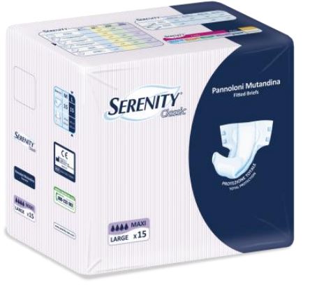 PANNOLONE PER INCONTINENZA A MUTANDINA SERENITY CLASSIC FORMATO MAXI TAGLIA LARGE 15 PEZZI - fitfarma.it