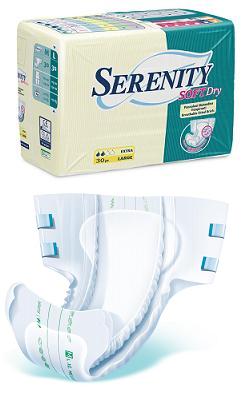 PANNOLONE PER INCONTINENZA SERENITY SOFTDRY FORMATO SUPER T AGLIA LARGE 30 PEZZI - fitfarma.it