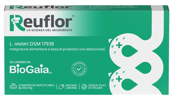 REUFLOR 20 COMPRESSE MASTICABILI AROMA LIMONE - fitfarma.it