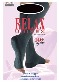 RELAX UNISEX 140 GAMBALETTO COTTON PUNTA APERTA NERO 2 M - fitfarma.it