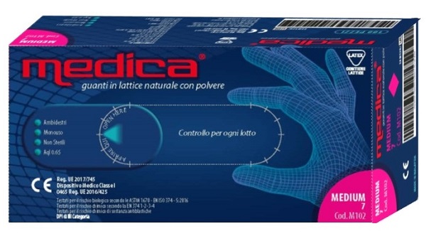 MEDICA GUANTO LATTICE N/STERILE CON POLVERE DM MISURA M 100 PEZZI - fitfarma.it