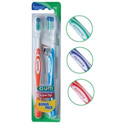 GUM SUPER TIP 463 COMPACT SPAZZOLINO MEDIO BONUS PACK 2 PEZZI - fitfarma.it