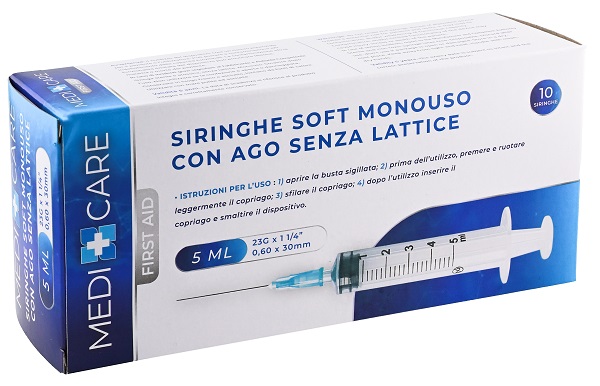SIRINGA SOFT CAPACITA' 5ML AGO GAUGE 23 CONFEZIONE 10 PEZZI GAMMADIS - fitfarma.it