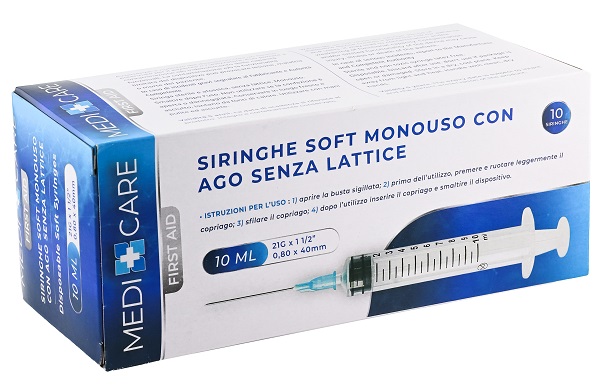 SIRINGA SOFT CAPACITA' 10ML AGO GAUGE 21 CONFEZIONE 10 PEZZI GAMMADIS - fitfarma.it