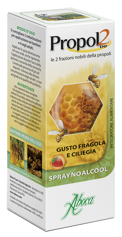 PROPOL2 EMF SPRAY NO ALCOOL FRAGOLA E CILIEGIA 30 ML - fitfarma.it