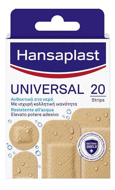 CEROTTO HANSAPLAST UNIVERSAL RESISTENTE ALL'ACQUA 4 FORME ASSORTITE 20 PEZZI - fitfarma.it