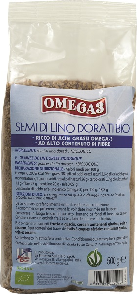 FSC OMEGA3 SEMI DI LINO DORATI BIO AD ALTO CONTENUTO DI FIBRA 500 G - fitfarma.it
