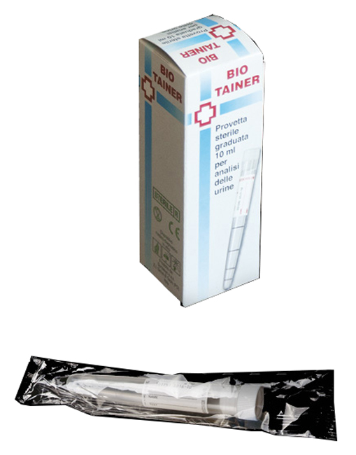 BIO TAINER PROVETTA STERILE PER URINA 10 ML - fitfarma.it