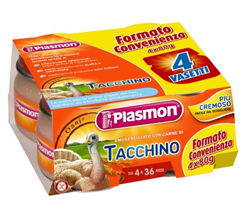 PLASMON OMOGENEIZZATO TACCHINO 4 X 80 G CON GIFT - fitfarma.it