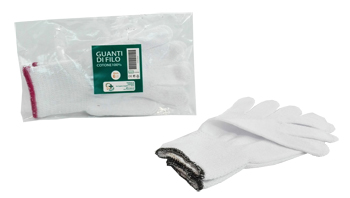GUANTO DI FILO COTONE 100% BIANCO PER ALLERGIE DERMATOLOGICHE 8,5 1 PAIO - fitfarma.it