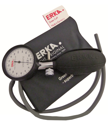 SFIGMOMANOMETRO ANEROIDE KOBOLD ERKA  SCALA DA 300 MMHG CON SUDDIVISIONE DI 2 MM  MANOMETRO DI PRECISIONE IN ALLUMINIO ANODIZZATO E MONOPALLA INCORPORATA  MODELLO A 1 TUBO - fitfarma.it