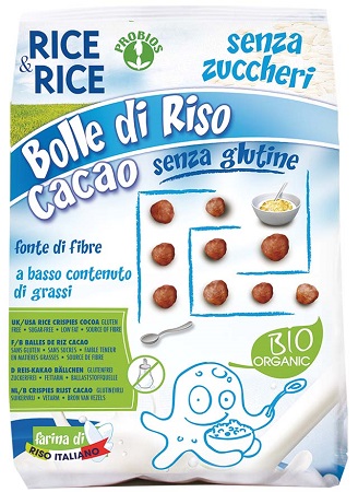 RICE&RICE BOLLE DI RISO AL CACAO 150 G SENZA LIEVITO - fitfarma.it