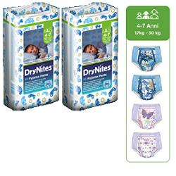PANNOLINO HUGGIES DRYNITES BOY PYJAMA PANTS 4/7 ANNI MEDIUM 17/30KG 10 PEZZI - fitfarma.it