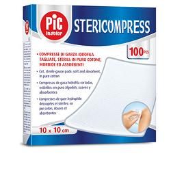 GARZA COMPRESSA IDROFILA PIC STERICOMPRESS 10X10 CM 4 BUSTE  25 PEZZI - fitfarma.it