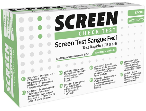 TEST RAPIDO CHE RILEVA LA PRESENZA DI SANGUE OCCULTO NELLE FECI 1 PEZZI SCREEN TEST SANGUE FECI 1 PEZZO - fitfarma.it