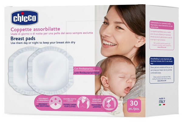CHICCO COPPETTA ASSORBILATTE ANTIBATTERICA 30 PEZZI - fitfarma.it