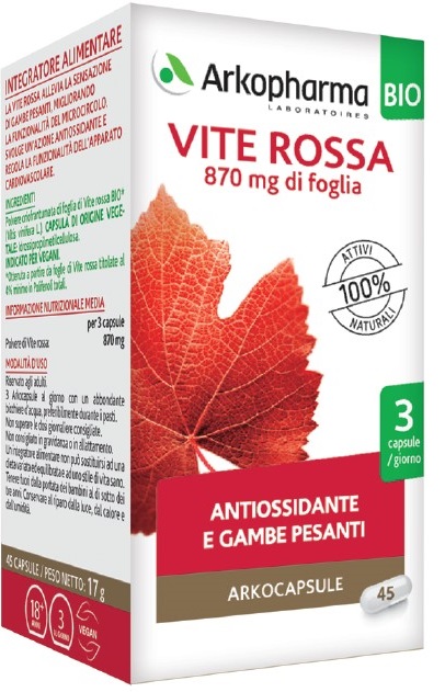 ARKO CAPSULE VITE ROSSA BIO 45 CAPSULE - fitfarma.it