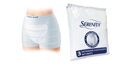 MUTANDINA A RETE PER INCONTINENZA SERENITY PANTY COMFORT M 3 PEZZI - fitfarma.it