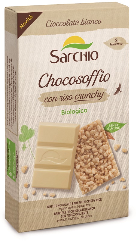 CHOCOSOFFIO BARRETTA CIOCCOLATO BIANCO CON RISO CROCCATE 3 PEZZI DA 25 G - fitfarma.it