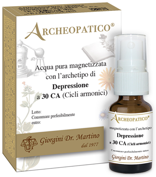 ARCHEOPATICO ACQUA PURA MAGNETIZZATA CON ARCHETIPO DEPRESSIONE A 30 CICLI ARMONICI 10 ML - fitfarma.it