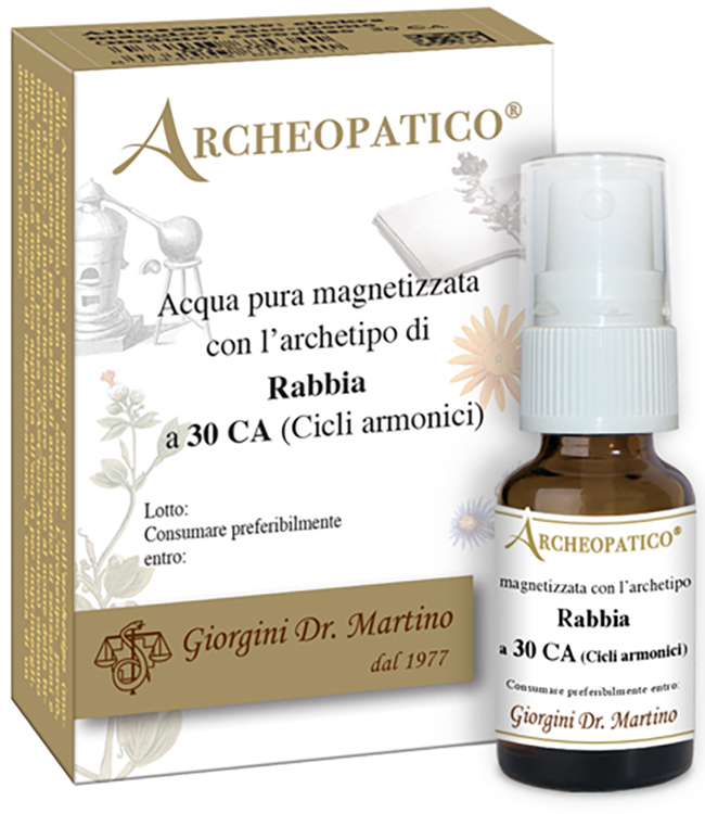 ARCHEOPATICO ACQUA PURA MAGNETIZZATA CON ARCHETIPO RABBIA A 30 CICLI ARMONICI 10 ML - fitfarma.it