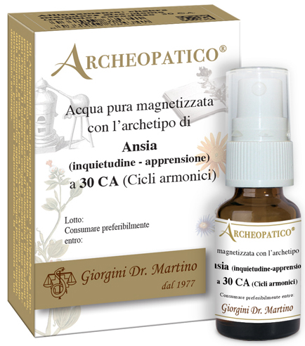 ARCHEOPATICO ACQUA PURA MAGNETIZZATA CON ARCHETIPO ANSIA INQUIETUDINE E APPRENSIONE A 30 CICLI ARMONICI 10 ML - fitfarma.it