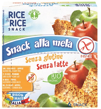 RICE&RICE SNACK DI RISO ALLA MELA 6 X 21 G - fitfarma.it