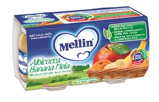 MELLIN OMOGENEIZZATO ALBICOCCA BANANA MELA 100 G 2 PEZZI - fitfarma.it