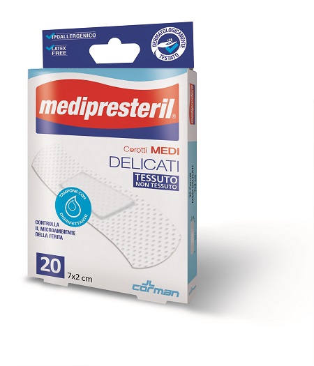 CEROTTO MEDIO MEDIPRESTERIL DELICATO TNT 7X2CM 20 PEZZI - fitfarma.it