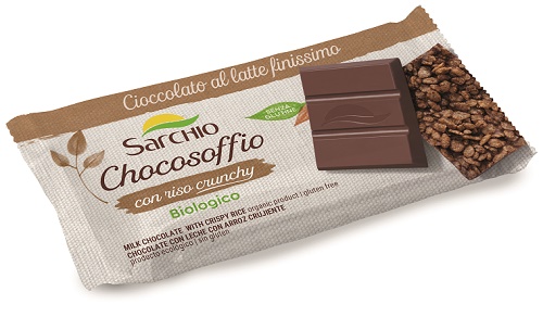 CHOCOSOFFIO BARRETTA CIOCCOLATO LATTE FINISSIMO E RISO CROCCANTE 25 G - fitfarma.it