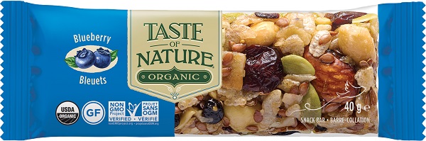 TASTE OF NATURE BARRETTA AI MIRTILLI BIO VEGAN AD ALTO CONTENUTO DI FIBRE 40 G - fitfarma.it