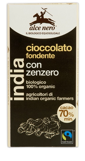 TAVOLETTA DI CIOCCOLATO FONDENTE BIO CON ZENZERO DELL'ECUADOR FAIRTRADE 50 G - fitfarma.it