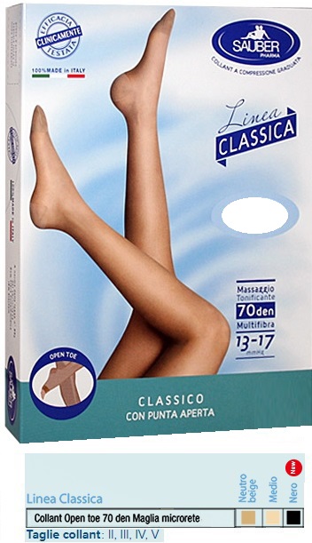 SAUBER COLLANT OPEN TOE MAGLIA MICRORETE 70 DEN COLORE NEUTRO BEIGE 4 LINEA CLASSICA - fitfarma.it