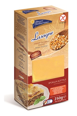 PIACERI MEDITERRANEI PASTA FARINA MAIS LASAGNE 250 G - fitfarma.it