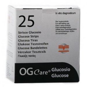 STRISCE MISURAZIONE GLICEMIA OGCARE 25 PEZZI - fitfarma.it