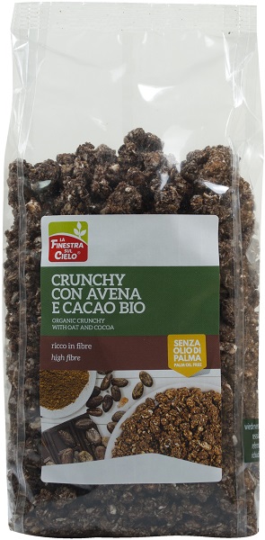 FSC CRUNCHY CON AVENA E CACAO BIO AD ALTO CONTENUTO DI FIBRE CON OLIO DI GIRASOLE SENZA OLIO DI PALMA 375 G - fitfarma.it