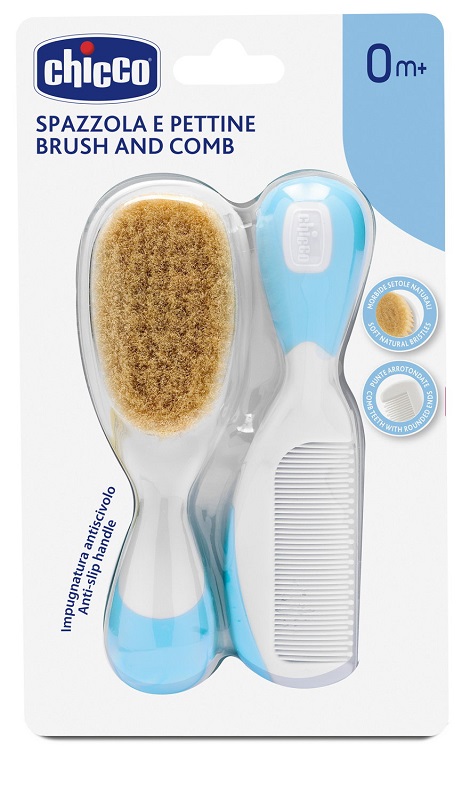 CHICCO SPAZZOLA + PETTINE AZZURRO - fitfarma.it