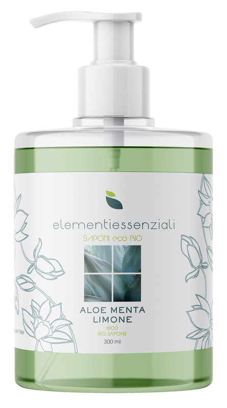 ELEMENTIESSENZIALI SAPONE ECO BIO ALOE MENTA LIMONE 300ML - fitfarma.it