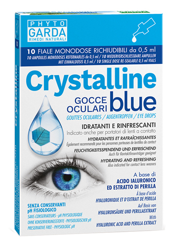 CRYSTALLINE BLUE GOCCE OCULARI MONODOSE 10 FIALE 0,5 ML - fitfarma.it