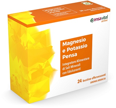 MAGNESIO E POTASSIO ARANCIA PENSA 24 BUSTINE EFFERVESCENTI - fitfarma.it