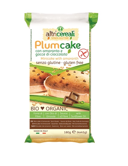 ALTRICEREALI PLUMCAKE DI AMARANTO CON GOCCE DI CIOCCOLATO 4 X 45 G - fitfarma.it
