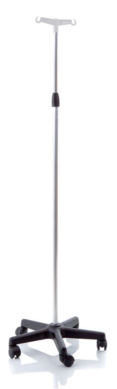 ASTA FLEBO IN ALLUMINIO ANODIZZATO BASE IN POLIPROPILENE SU RUOTE 2 GANCI ALTEZZA REGOLABILE 133-230 CM SKEMA - fitfarma.it