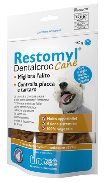 RESTOMYL DENTALCROC CANI TAGLIA MEDIA GRANDE E GIGANTE BUSTA 150 G - fitfarma.it